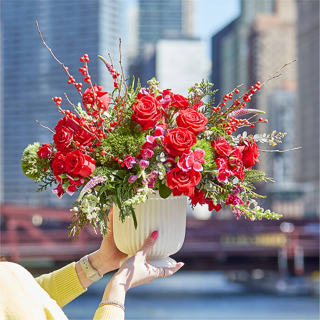 Big Red Bow Bouquet – Bird Of Paradise Flowers, Bristol PA