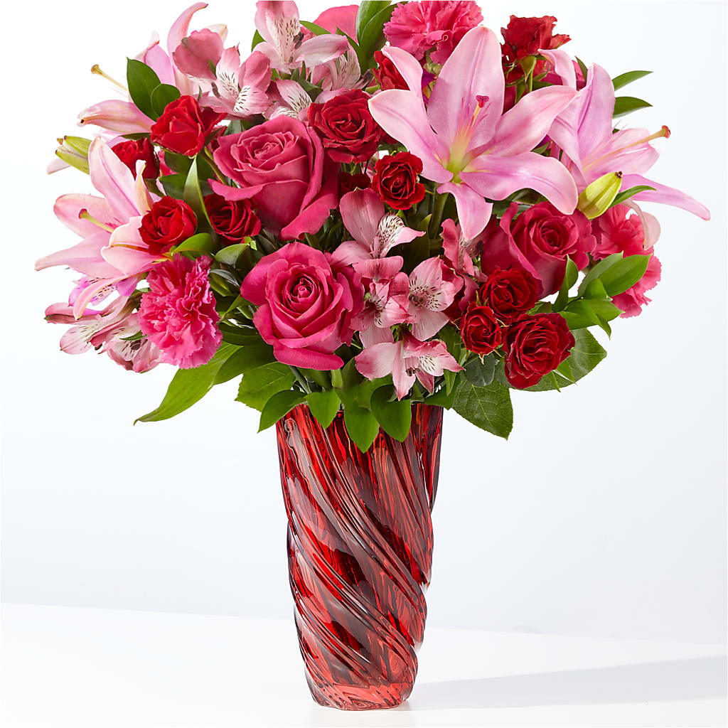 In Love Bouquet with Luxe Swirl Vase – Bird Of Paradise Flowers, Bristol PA