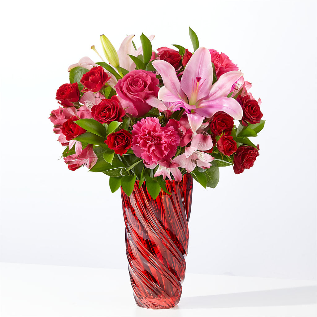In Love Bouquet with Luxe Swirl Vase – Bird Of Paradise Flowers, Bristol PA