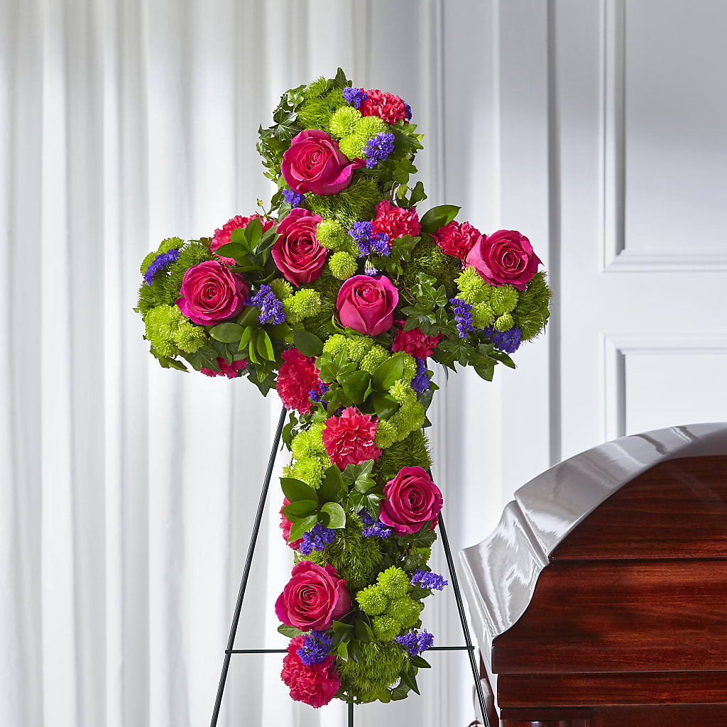 Tribute Rose Floral Cross – Bird Of Paradise Flowers, Bristol PA