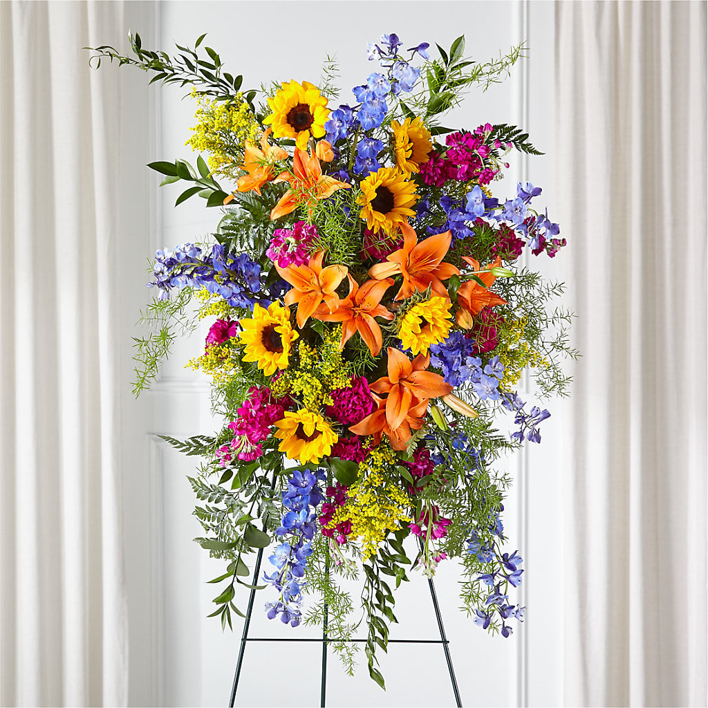 Sunlit Memories Standing Spray (Standard) – Bird Of Paradise Flowers, Bristol PA