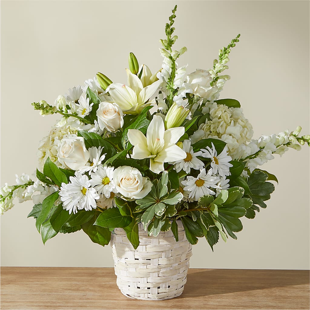 Ivory Elegance Floral Basket – Bird Of Paradise Flowers, Bristol PA