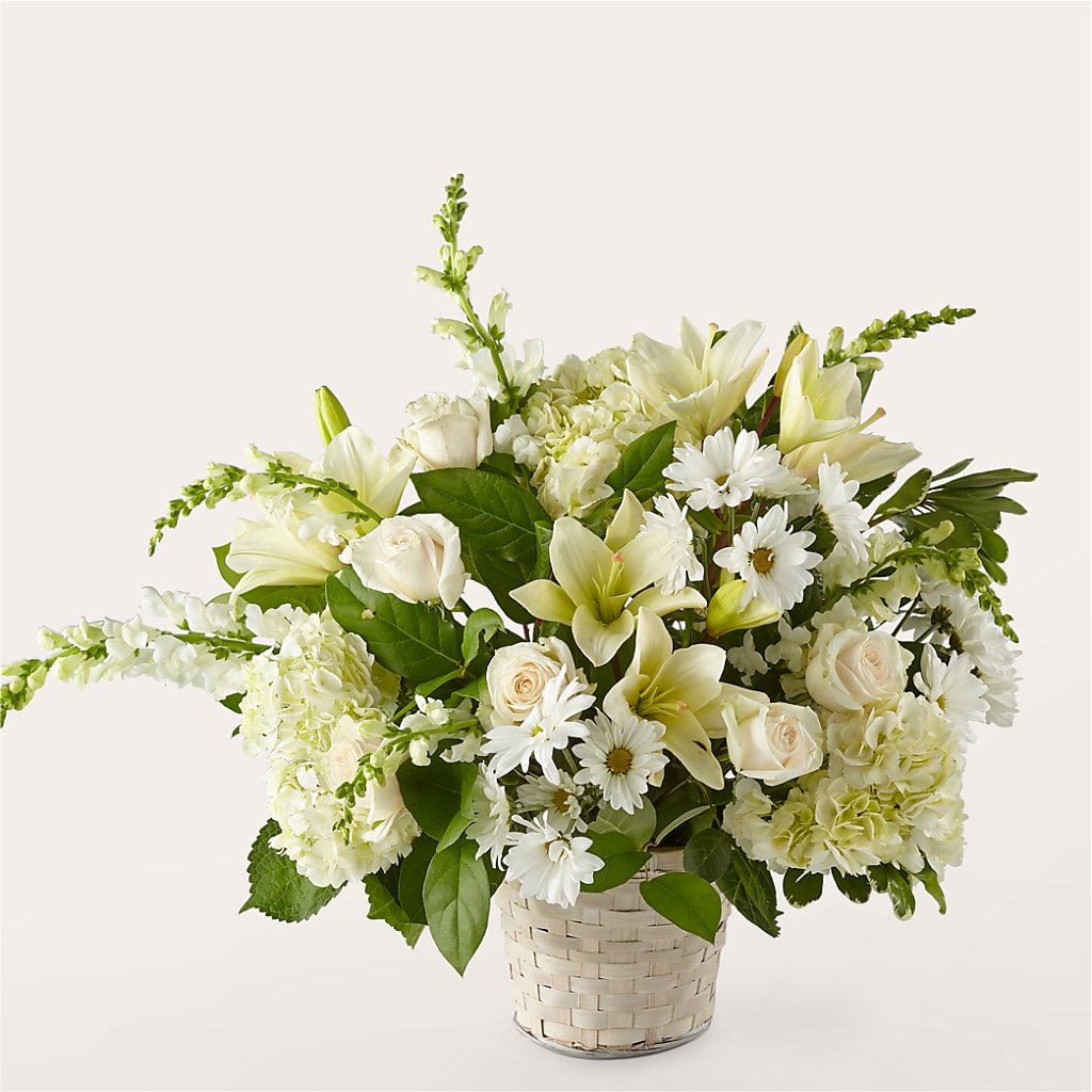 Ivory Elegance Floral Basket – Bird Of Paradise Flowers, Bristol PA