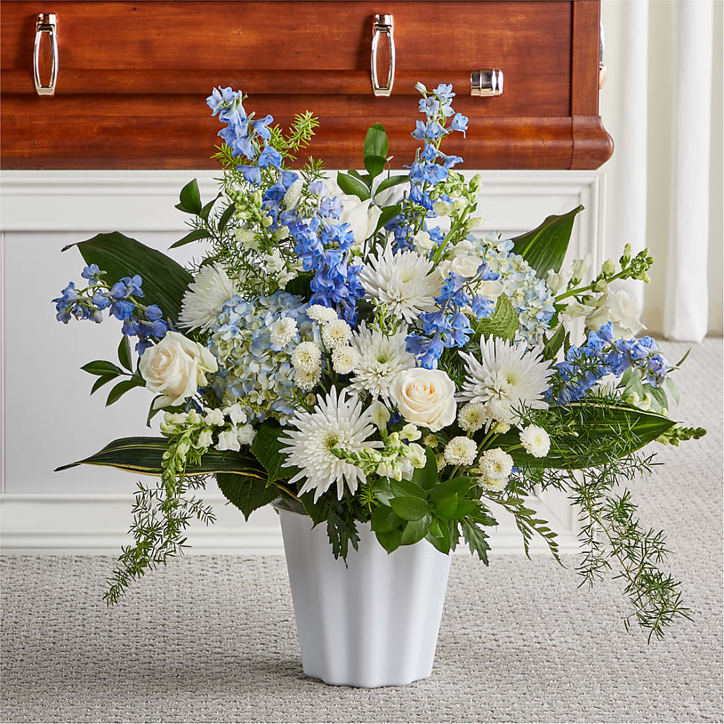 Everlasting Memories Floor Basket – Bird Of Paradise Flowers, Bristol PA
