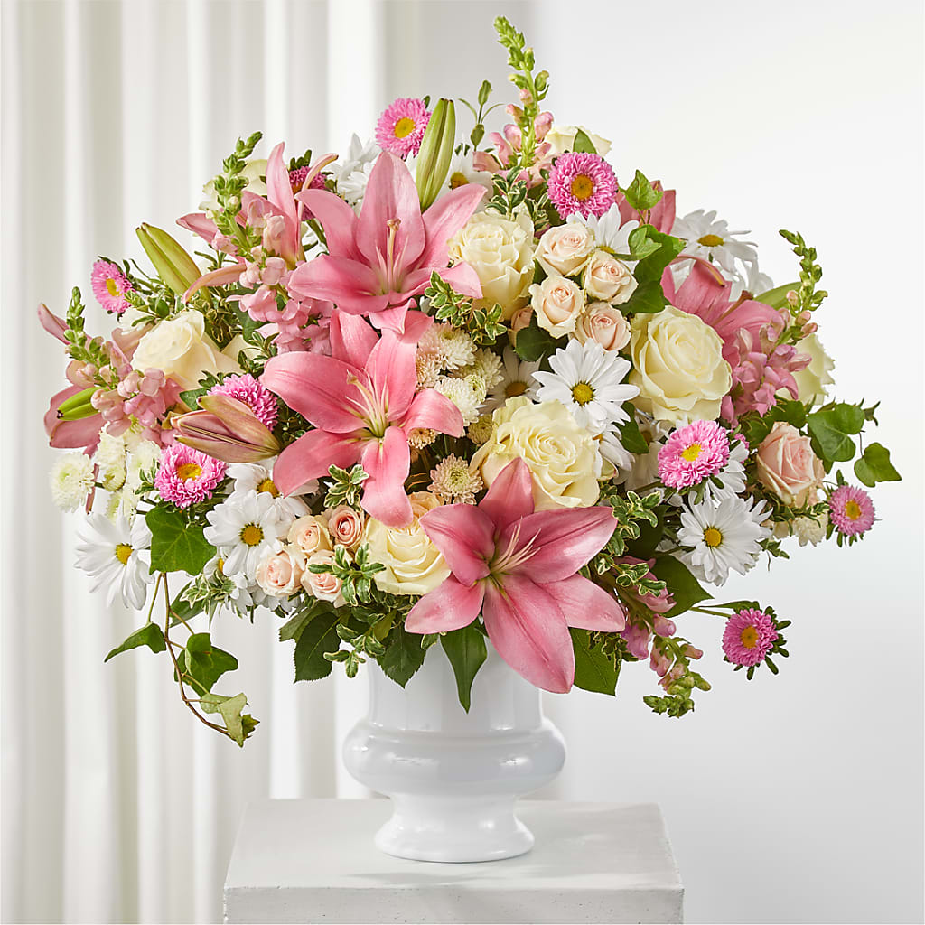 Empathetic Blooms Urn Arrangement – Bird Of Paradise Flowers, Bristol PA