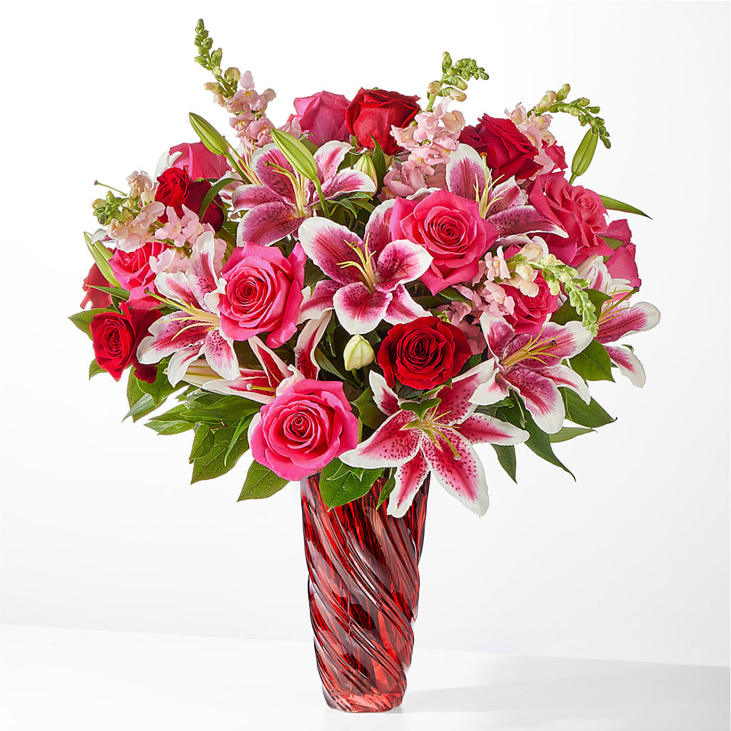 Always You Bouquet with Luxe Swirl Vase – Bird Of Paradise Flowers, Bristol PA
