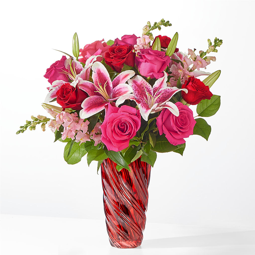Always You Bouquet with Luxe Swirl Vase – Bird Of Paradise Flowers, Bristol PA