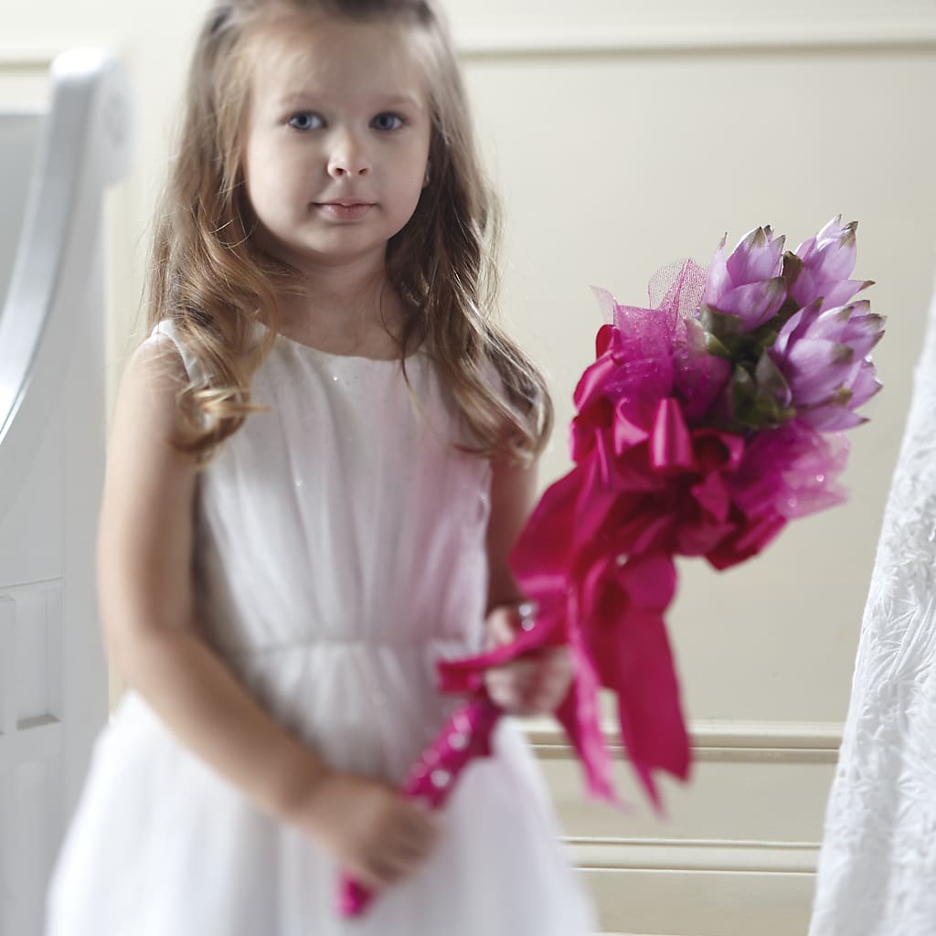 Sparkle Pink Flower Girl Bouquet – Bird Of Paradise Flowers, Bristol PA