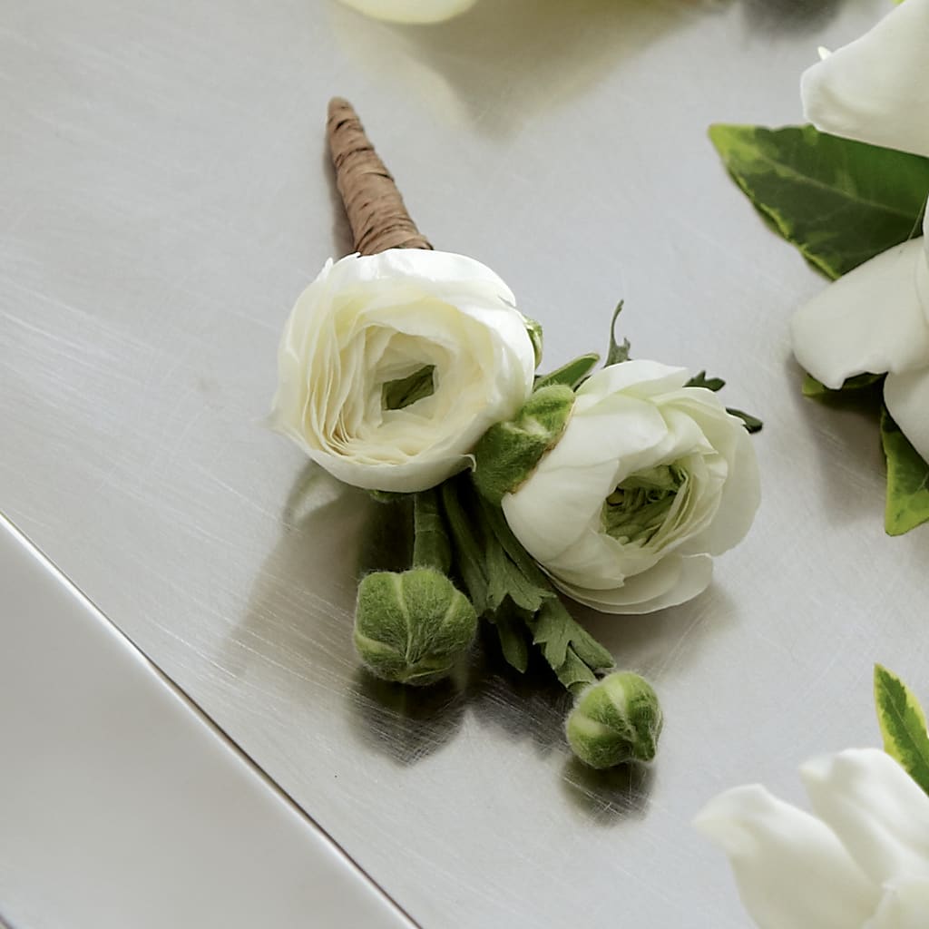 White Ranunculus Boutonniere – Bird Of Paradise Flowers, Bristol PA