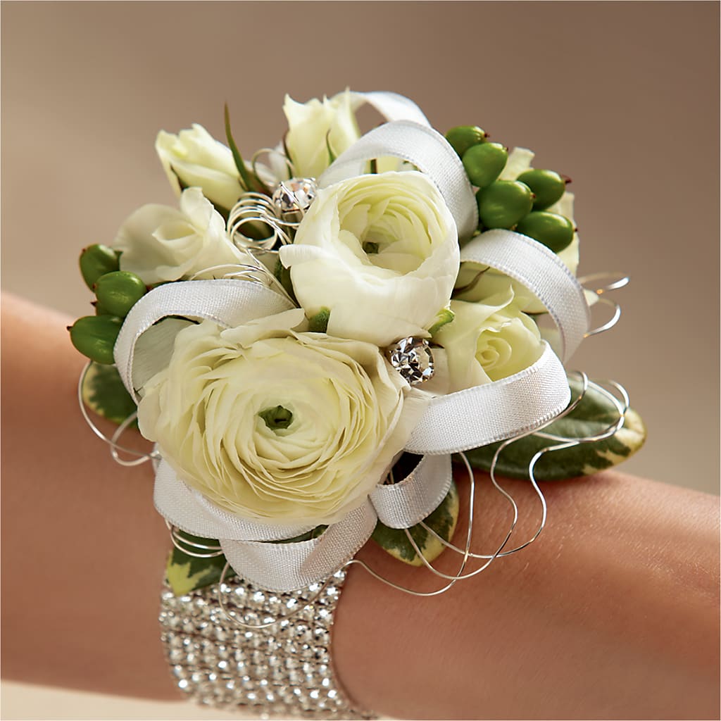 White Wedding Corsage – Bird Of Paradise Flowers, Bristol PA