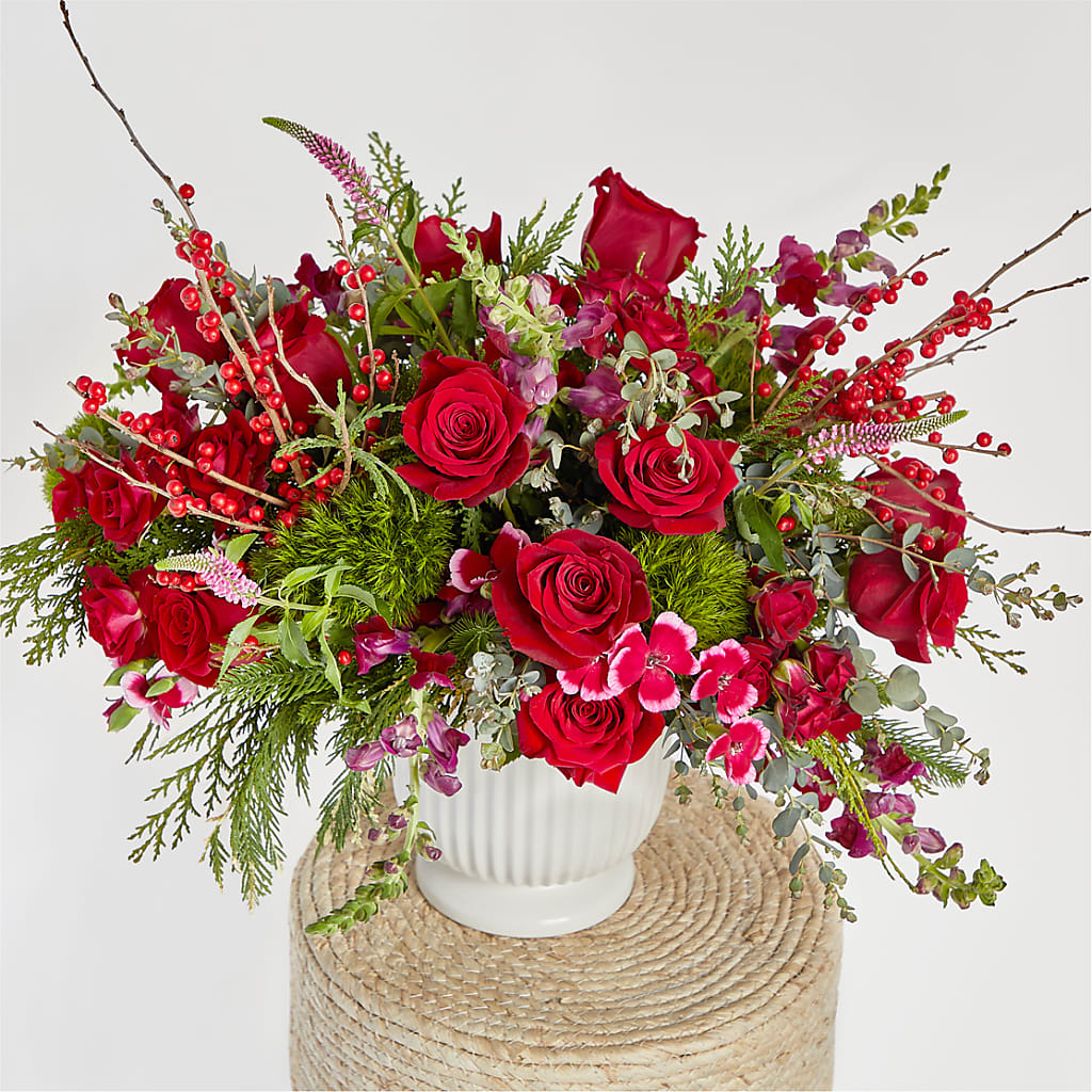 Big Red Bow Bouquet –  Bird Of Paradise Flowers, Bristol PA