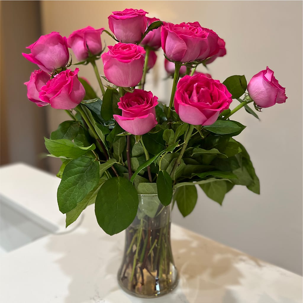 Long Stem Pink Rose Bouquet –  Bird Of Paradise Flowers, Bristol PA