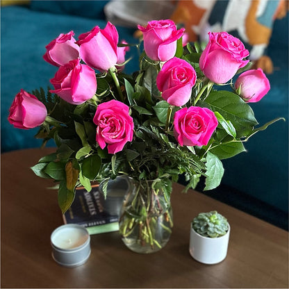 Long Stem Pink Rose Bouquet –  Bird Of Paradise Flowers, Bristol PA