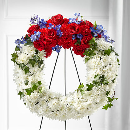 Patriotic Passion Wreath –  Bird Of Paradise Flowers, Bristol PA
