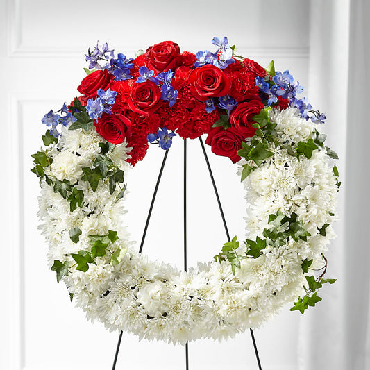 Patriotic Passion Wreath –  Bird Of Paradise Flowers, Bristol PA