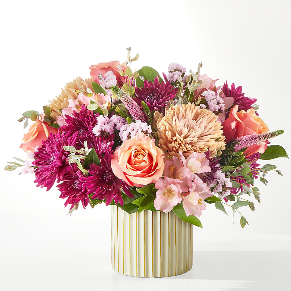 Berry Cobbler Bouquet with Ivory Vase –  Bird Of Paradise Flowers, Bristol PA