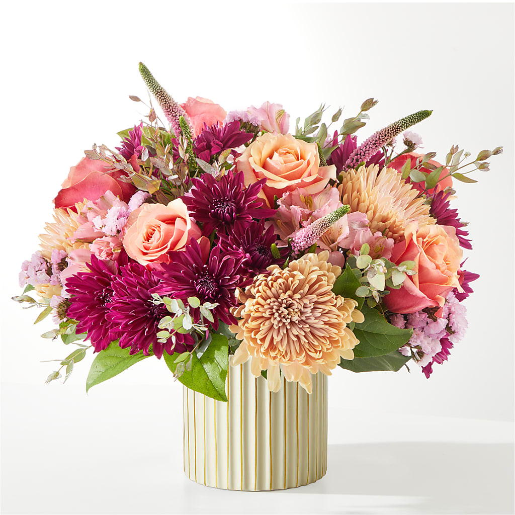 Berry Cobbler Bouquet with Ivory Vase –  Bird Of Paradise Flowers, Bristol PA