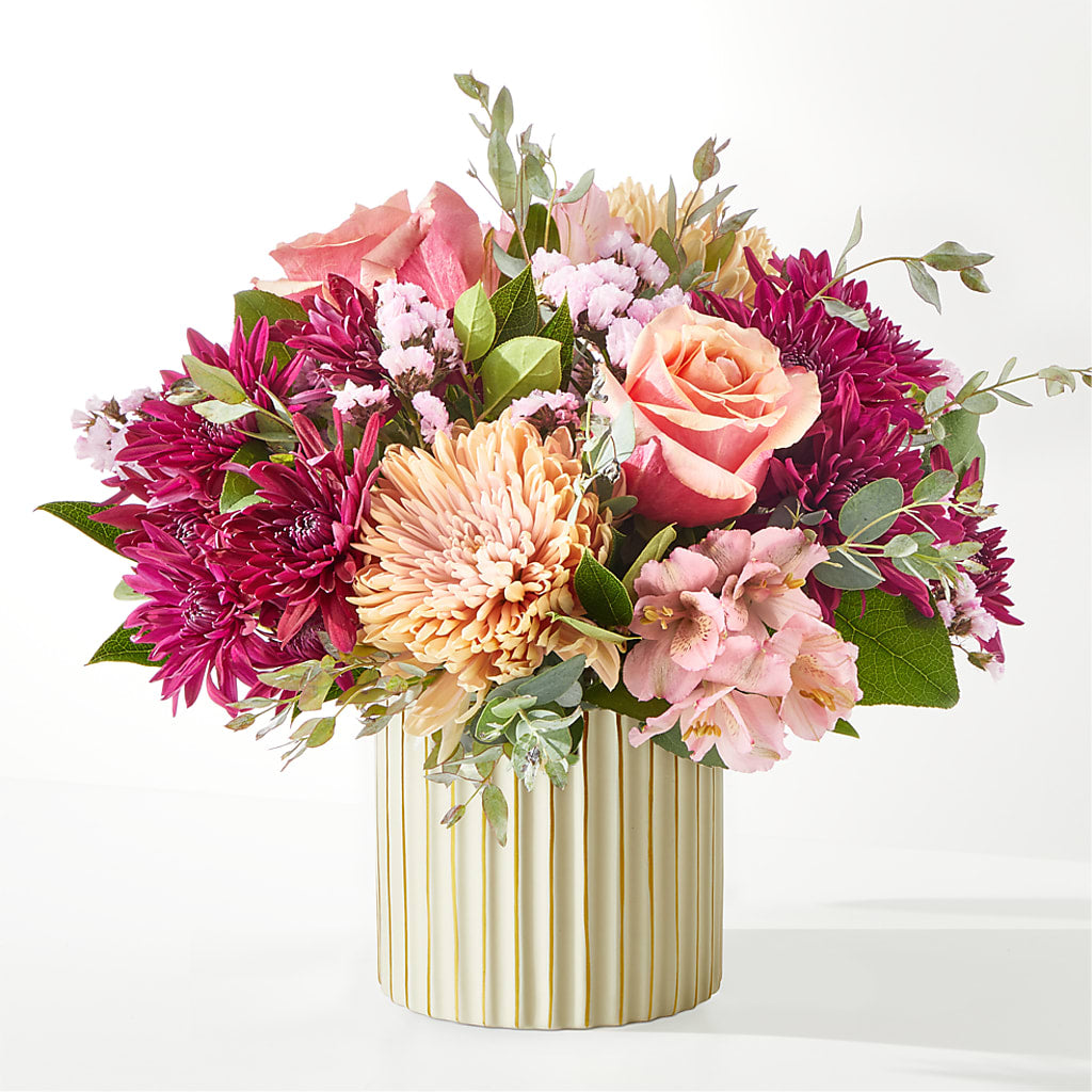 Berry Cobbler Bouquet with Ivory Vase –  Bird Of Paradise Flowers, Bristol PA
