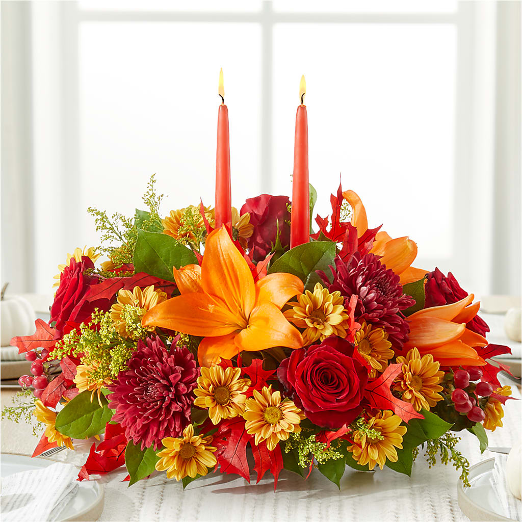 Autumn's Embrace Centerpiece –  Bird Of Paradise Flowers, Bristol PA