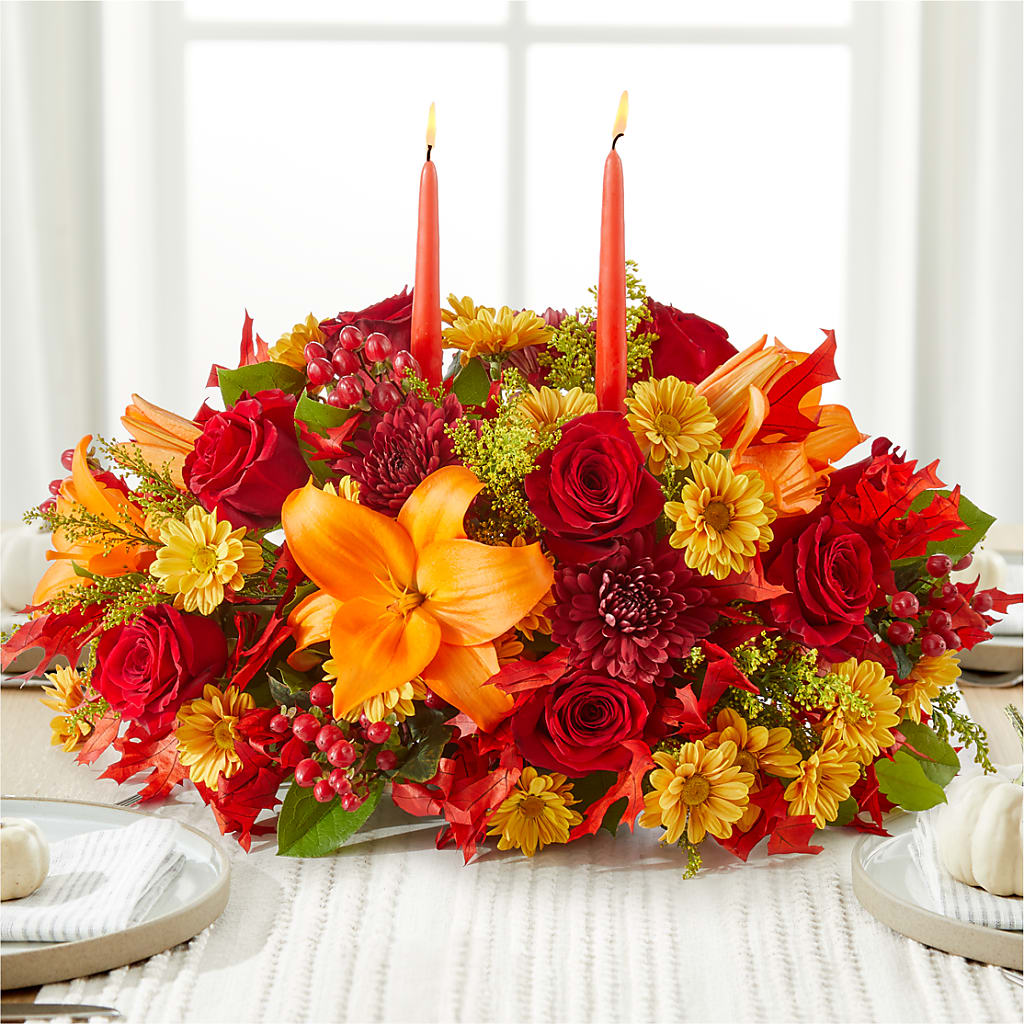 Autumn's Embrace Centerpiece –  Bird Of Paradise Flowers, Bristol PA
