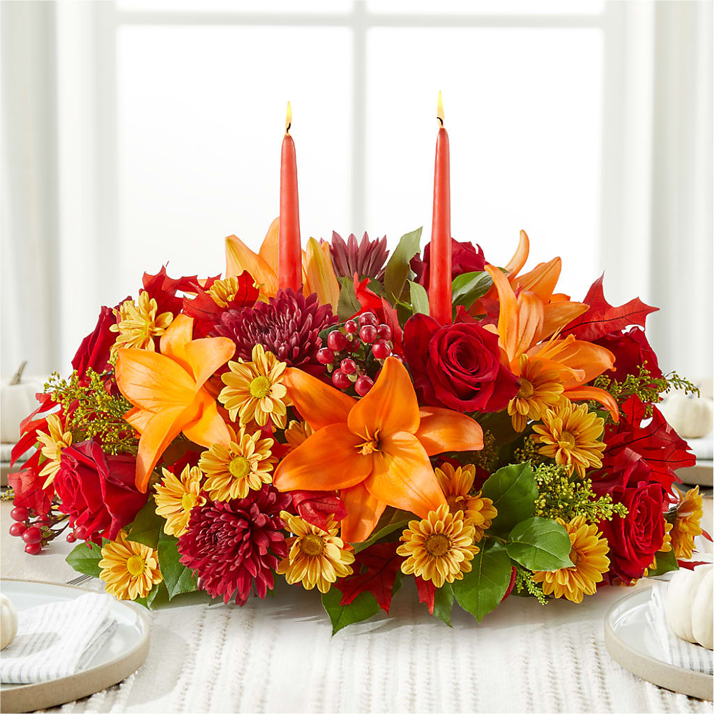 Autumn's Embrace Centerpiece –  Bird Of Paradise Flowers, Bristol PA