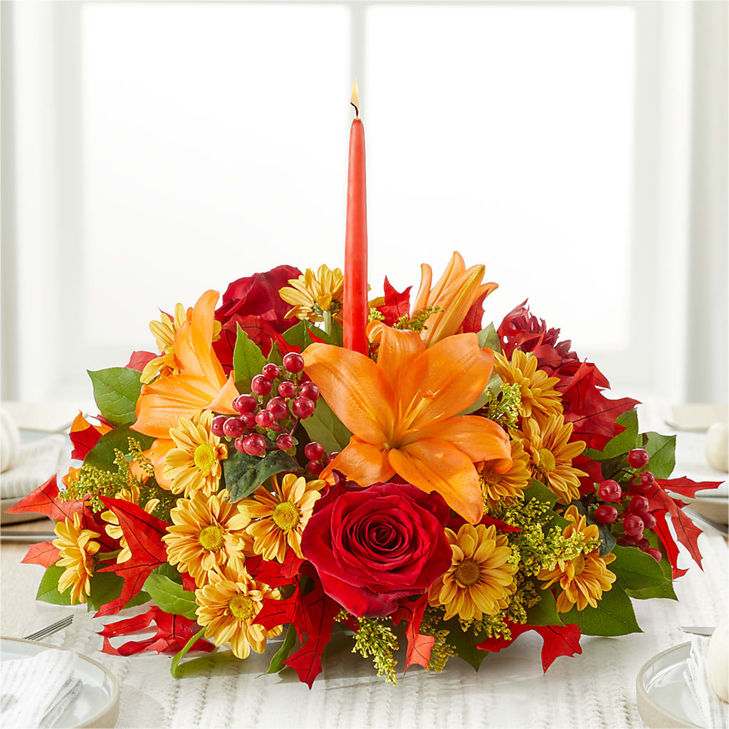 Autumn's Embrace Centerpiece –  Bird Of Paradise Flowers, Bristol PA