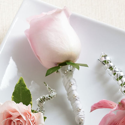 Pink Rose Boutonniere –  Bird Of Paradise Flowers, Bristol PA