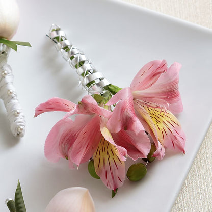 Pink Peruvian Lily Boutonniere –  Bird Of Paradise Flowers, Bristol PA