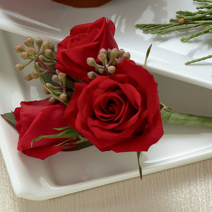 Red Spray Rose Boutonniere –  Bird Of Paradise Flowers, Bristol PA