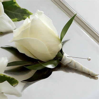 White Rose Boutonniere –  Bird Of Paradise Flowers, Bristol PA